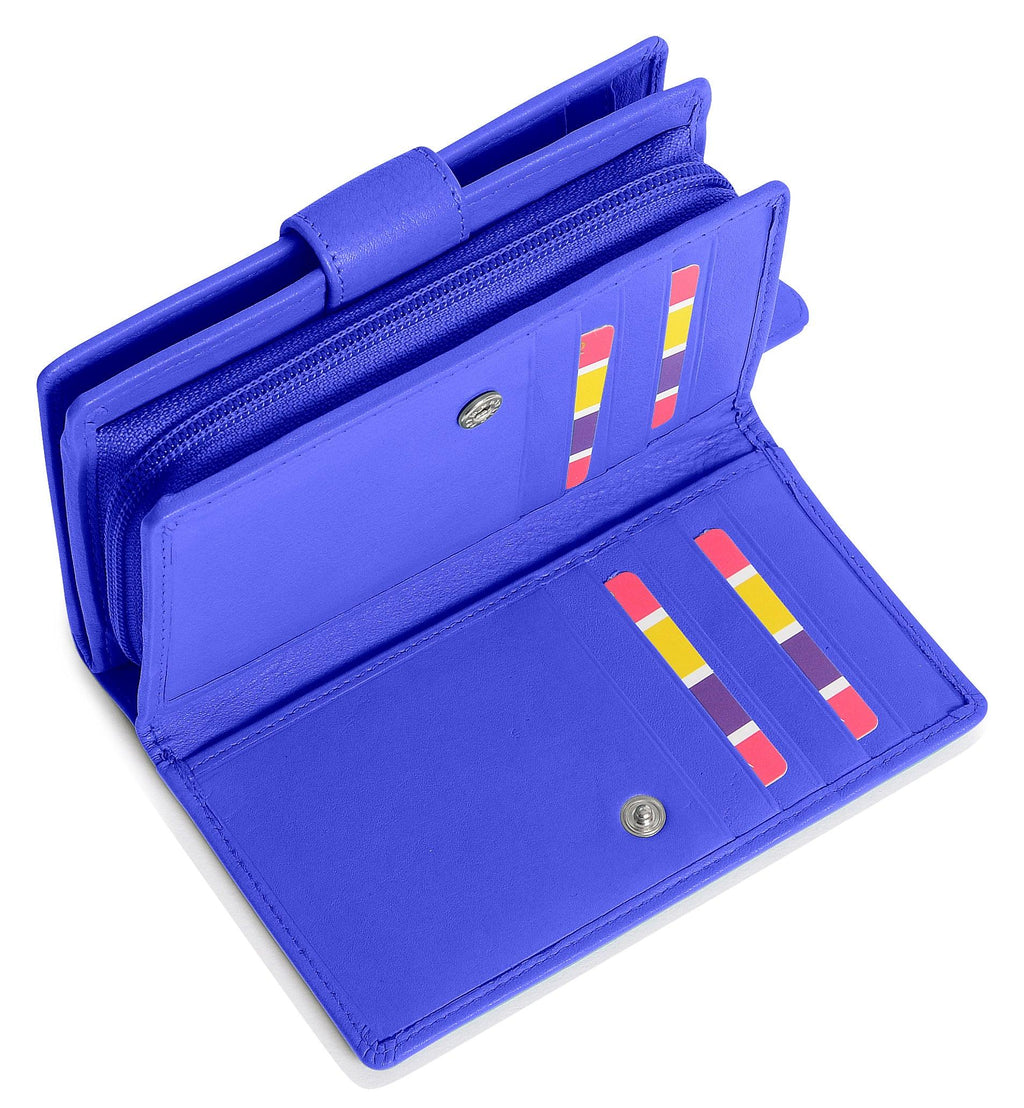 SADDLER GEORGIE Leather Double-Sided Purse, 13 Card Slots, Generous Space for Notes and Coins, RFID Protected