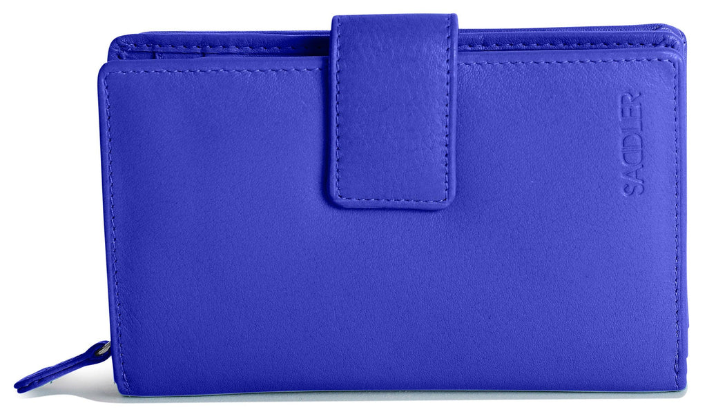 SADDLER GEORGIE Leather Double-Sided Purse, 13 Card Slots, Generous Space for Notes and Coins, RFID Protected