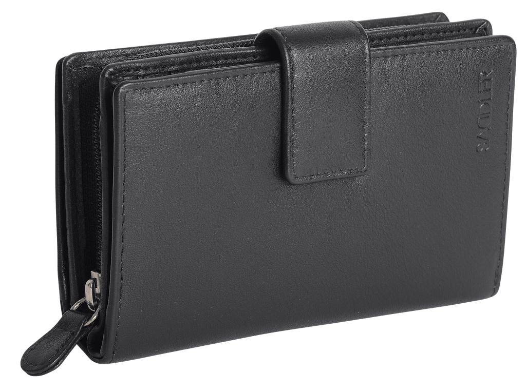 SADDLER GEORGIE Leather Double-Sided Purse, 13 Card Slots, Generous Space for Notes and Coins, RFID Protected