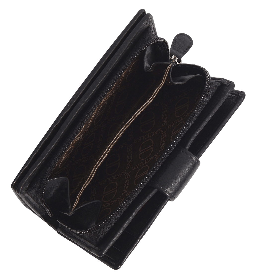 SADDLER GEORGIE Leather Double-Sided Purse, 13 Card Slots, Generous Space for Notes and Coins, RFID Protected