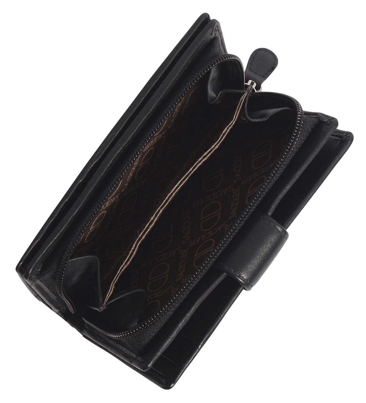 SADDLER GEORGIE Leather Double-Sided Purse, 13 Card Slots, Generous Space for Notes and Coins, RFID Protected