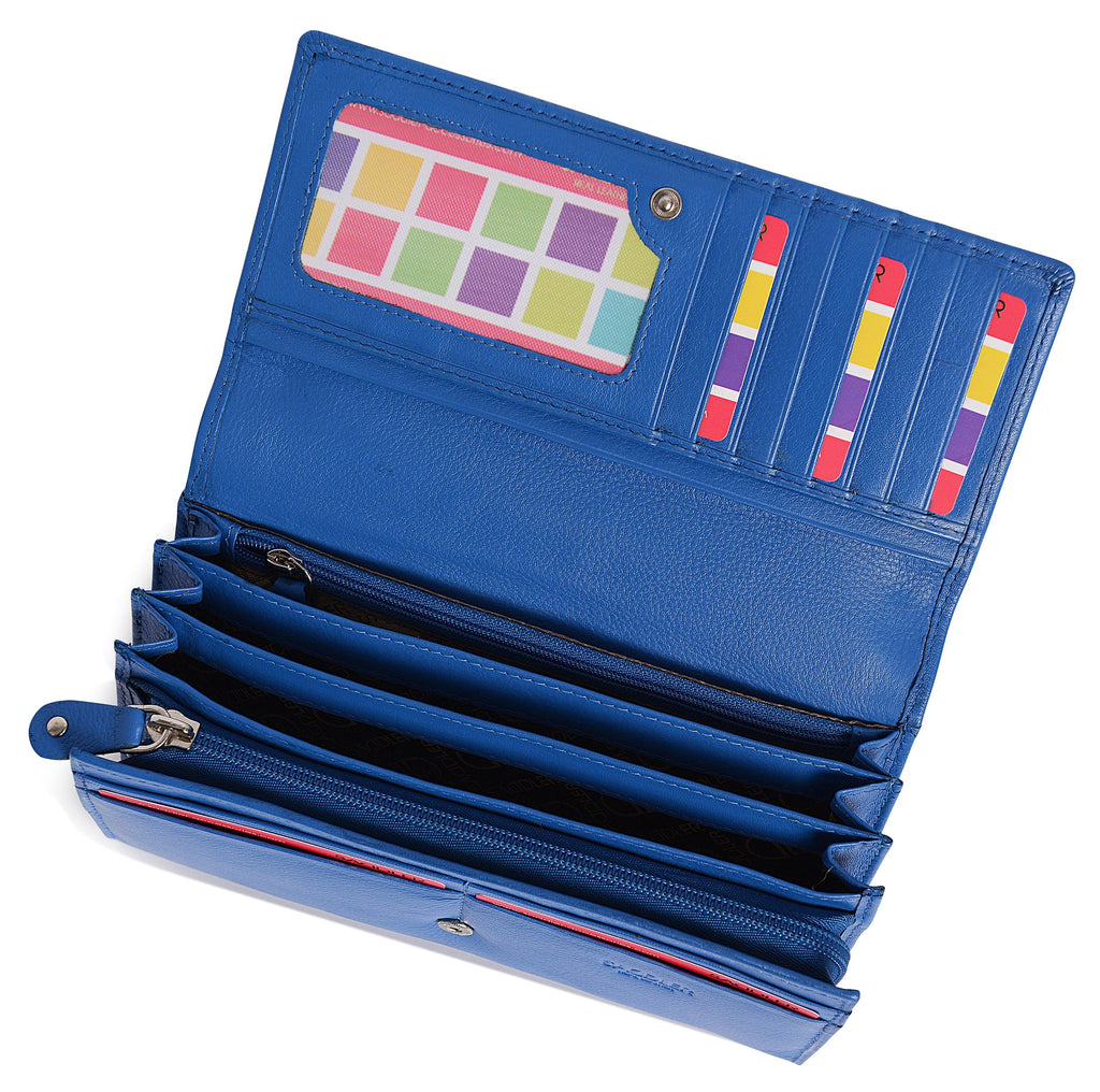 Large Leather Multi-Section Purse "Grace", Handmade by Saddler | RFID Protected & Gift Boxed