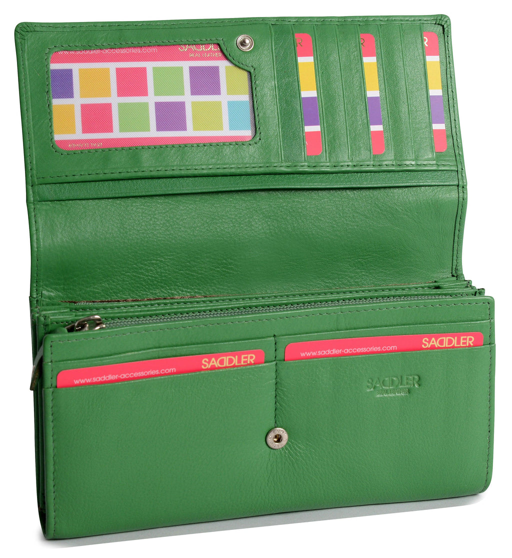 Large Leather Multi-Section Purse "Grace", Handmade by Saddler | RFID Protected & Gift Boxed