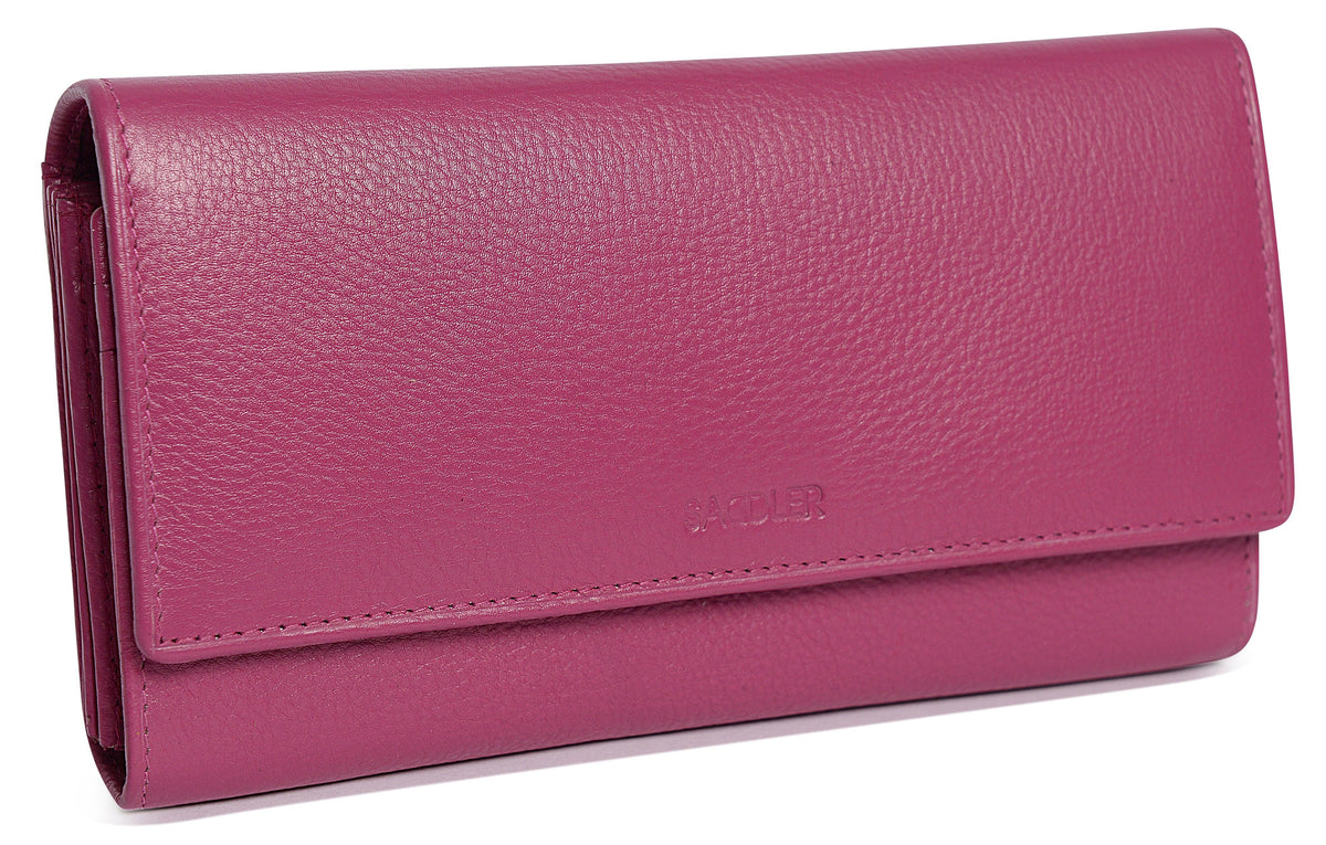 Large Leather Multi-Section Purse "Grace", Handmade by Saddler | RFID Protected & Gift Boxed