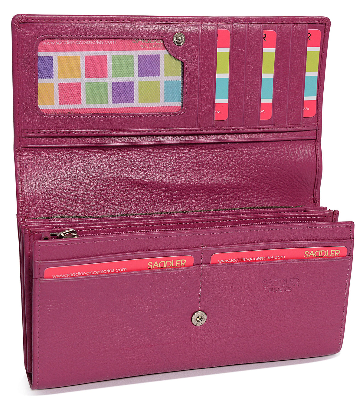Large Leather Multi-Section Purse "Grace", Handmade by Saddler | RFID Protected & Gift Boxed