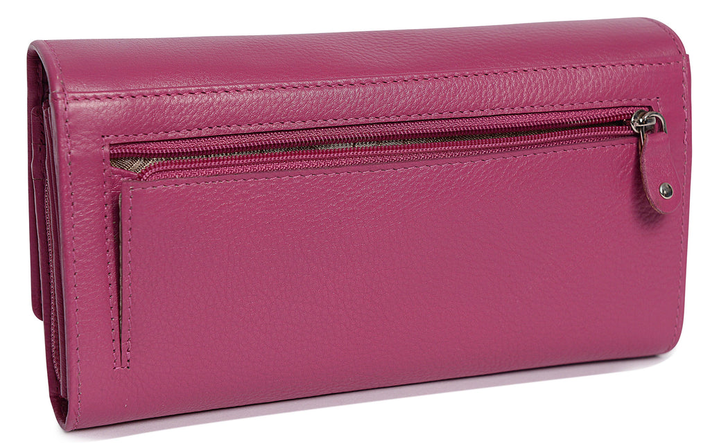 Large Leather Multi-Section Purse "Grace", Handmade by Saddler | RFID Protected & Gift Boxed