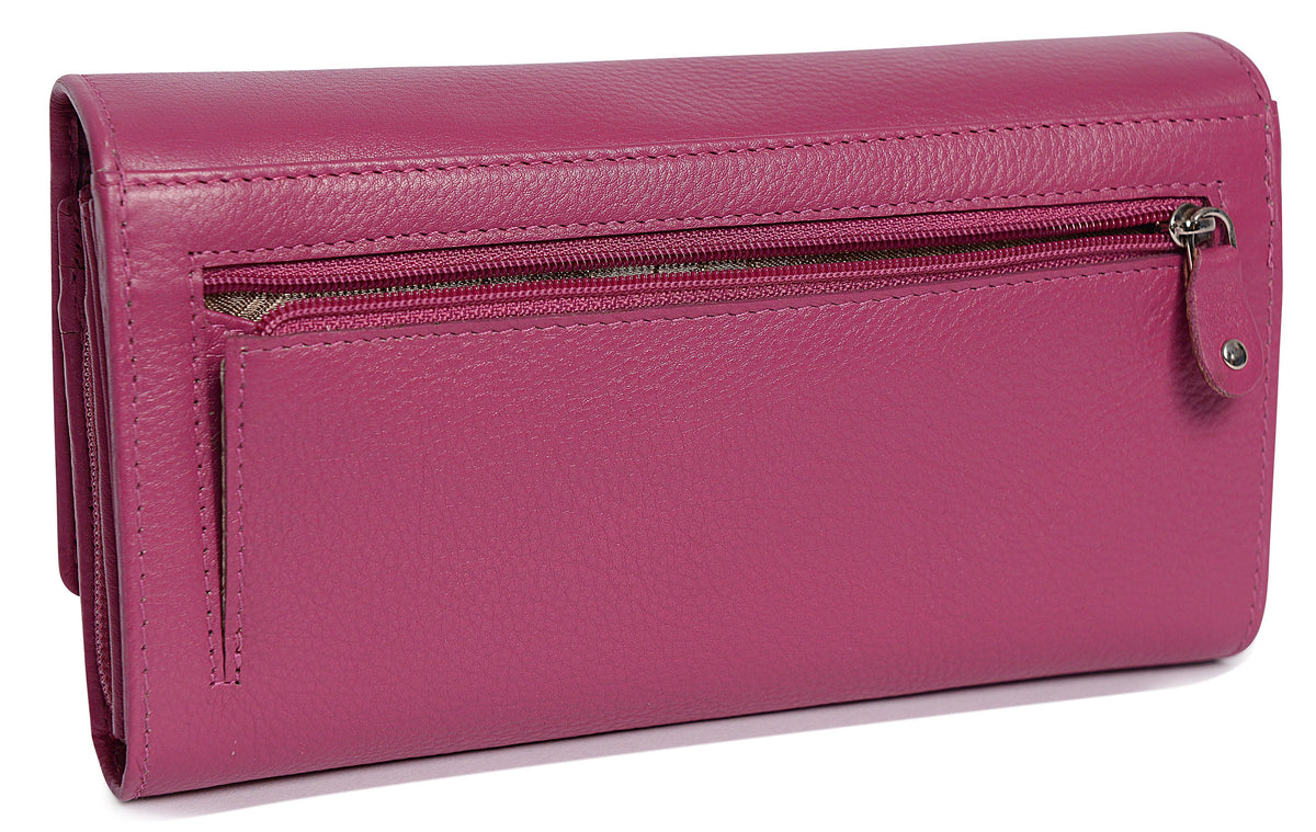 Large Leather Multi-Section Purse "Grace", Handmade by Saddler | RFID Protected & Gift Boxed