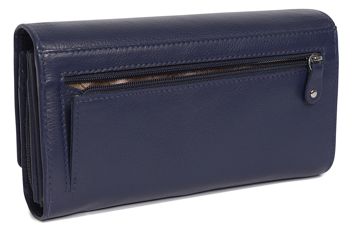Large Leather Multi-Section Purse "Grace", Handmade by Saddler | RFID Protected & Gift Boxed