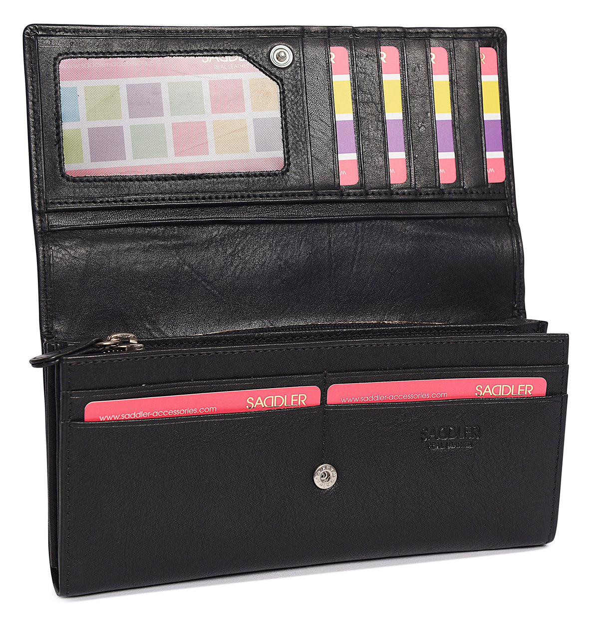 Large Leather Multi-Section Purse "Grace", Handmade by Saddler | RFID Protected & Gift Boxed