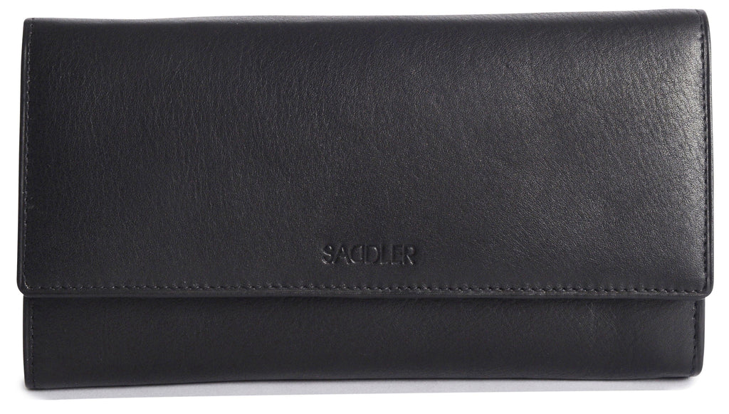 Large Leather Multi-Section Purse "Grace", Handmade by Saddler | RFID Protected & Gift Boxed