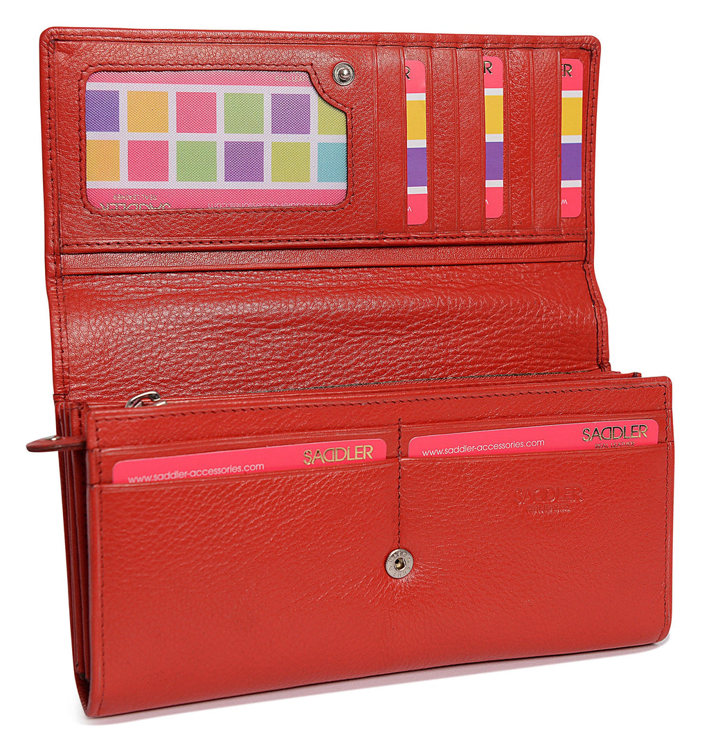 Large Leather Multi-Section Purse "Grace", Handmade by Saddler | RFID Protected & Gift Boxed