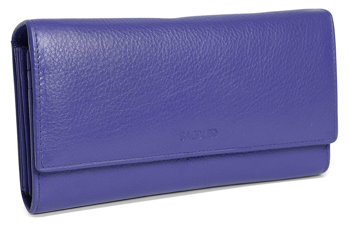 Large Leather Multi-Section Purse "Grace", Handmade by Saddler | RFID Protected & Gift Boxed