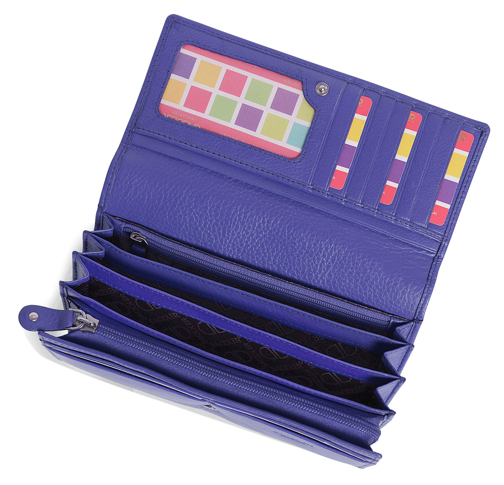 Large Leather Multi-Section Purse "Grace", Handmade by Saddler | RFID Protected & Gift Boxed