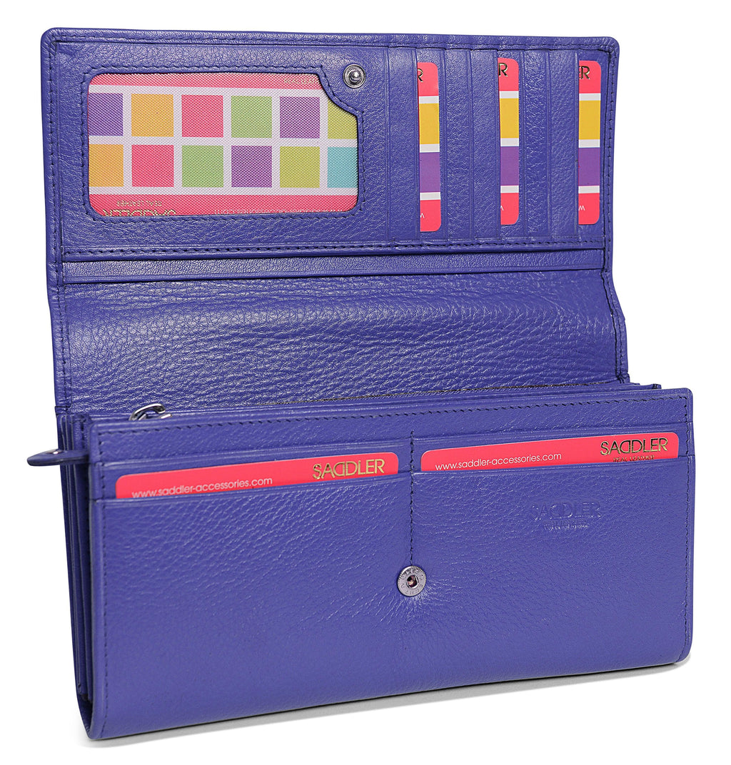 Large Leather Multi-Section Purse "Grace", Handmade by Saddler | RFID Protected & Gift Boxed