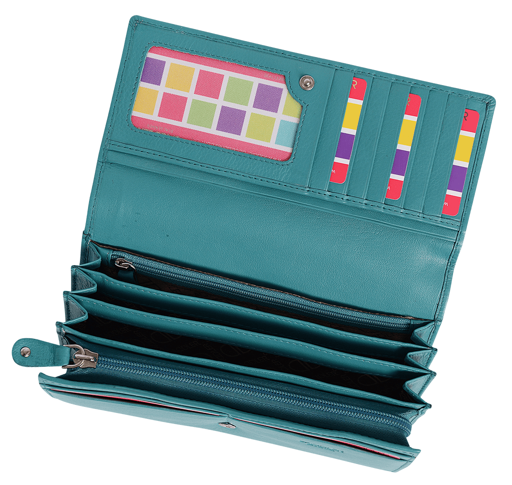Large Leather Multi-Section Purse "Grace", Handmade by Saddler | RFID Protected & Gift Boxed