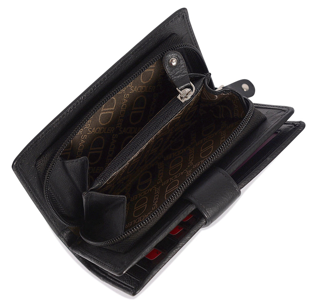 Mid-Size Leather Purse Wallet "Holly", Handmade by Saddler | RFID Protected & Gift Boxed