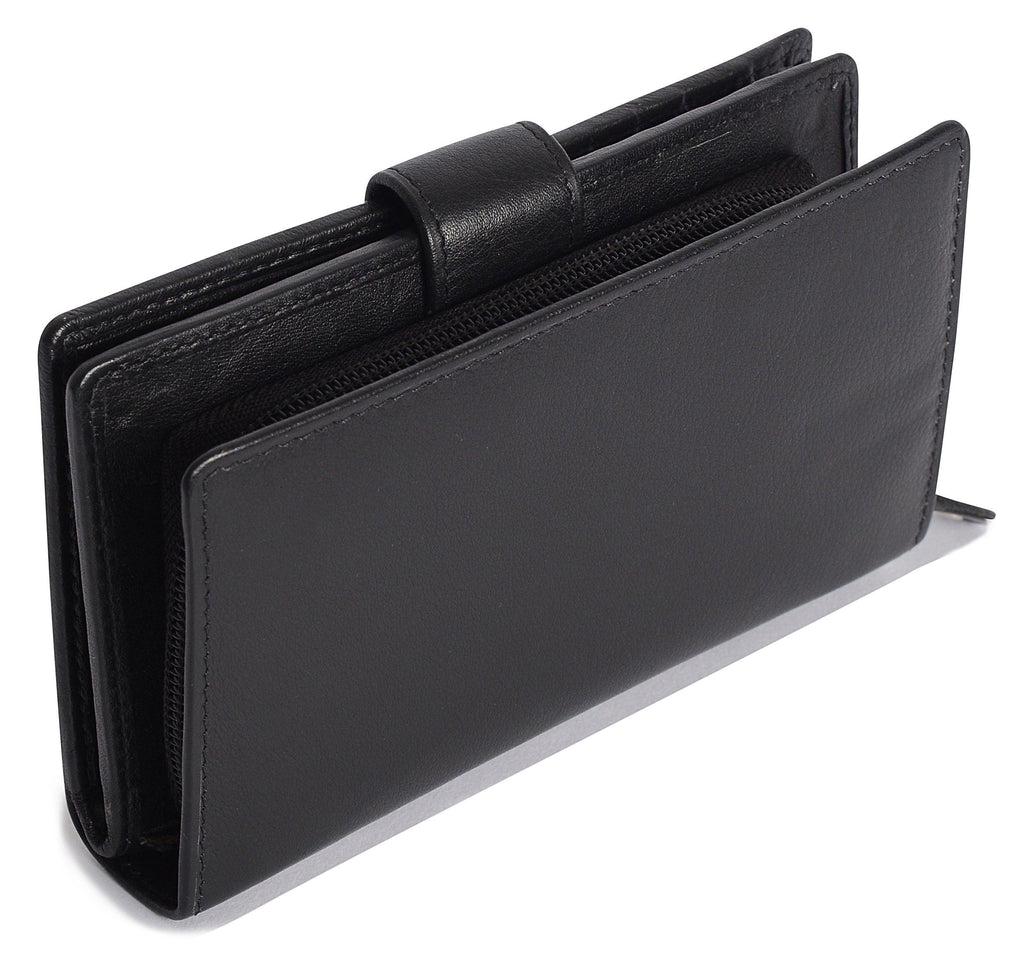 Mid-Size Leather Purse Wallet "Holly", Handmade by Saddler | RFID Protected & Gift Boxed