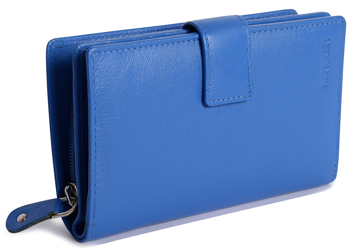 Mid-Size Leather Purse Wallet "Holly", Handmade by Saddler | RFID Protected & Gift Boxed