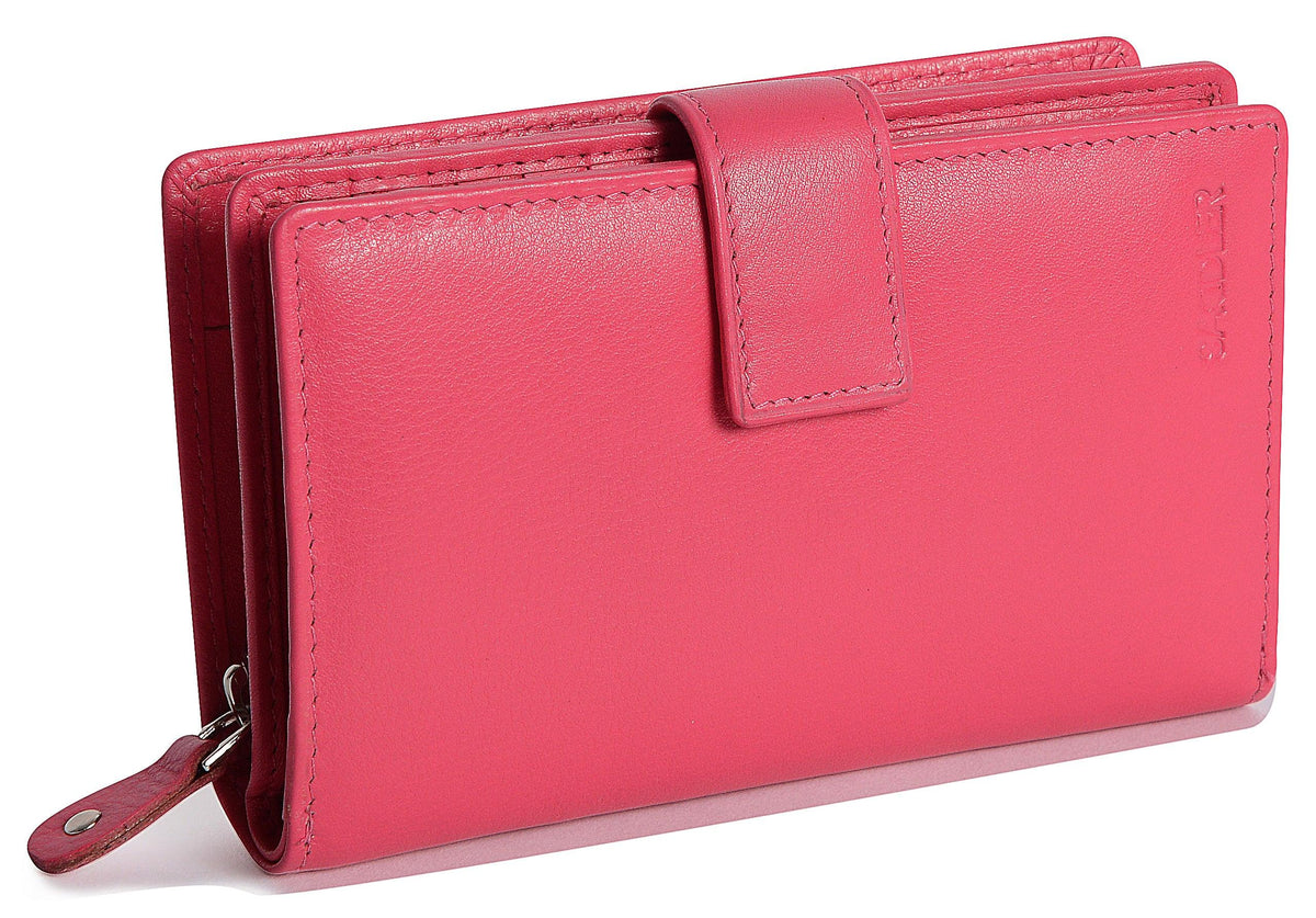 Mid-Size Leather Purse Wallet "Holly", Handmade by Saddler | RFID Protected & Gift Boxed