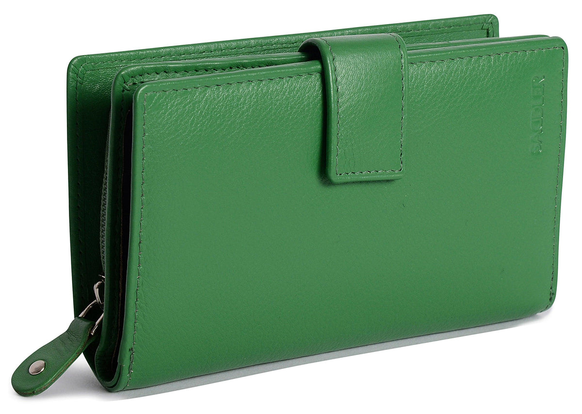 Mid-Size Leather Purse Wallet "Holly", Handmade by Saddler | RFID Protected & Gift Boxed