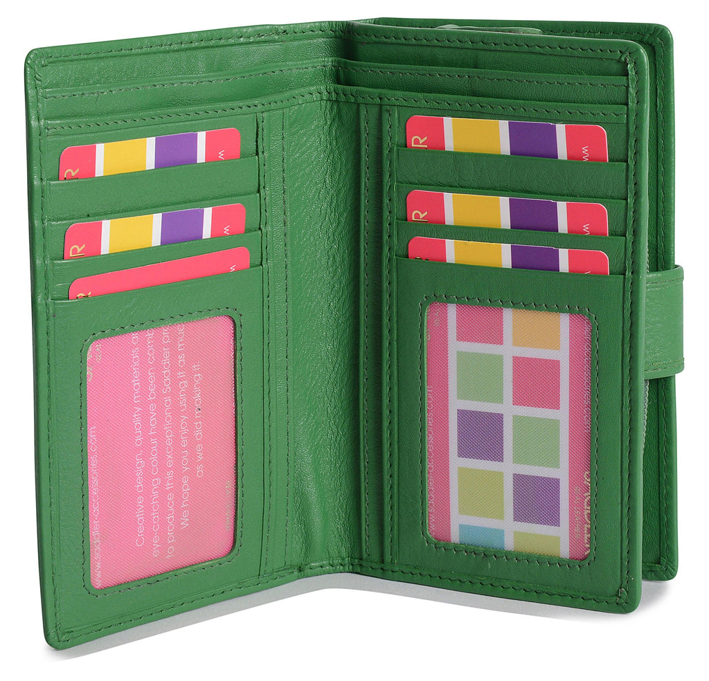 Mid-Size Leather Purse Wallet "Holly", Handmade by Saddler | RFID Protected & Gift Boxed