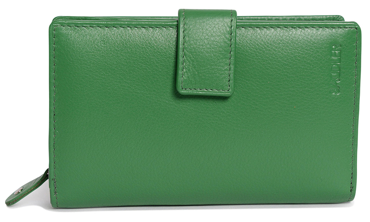 Mid-Size Leather Purse Wallet "Holly", Handmade by Saddler | RFID Protected & Gift Boxed