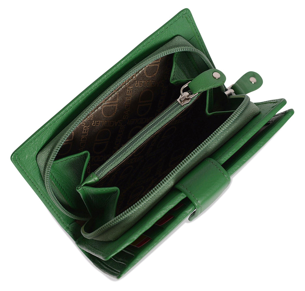 Mid-Size Leather Purse Wallet "Holly", Handmade by Saddler | RFID Protected & Gift Boxed