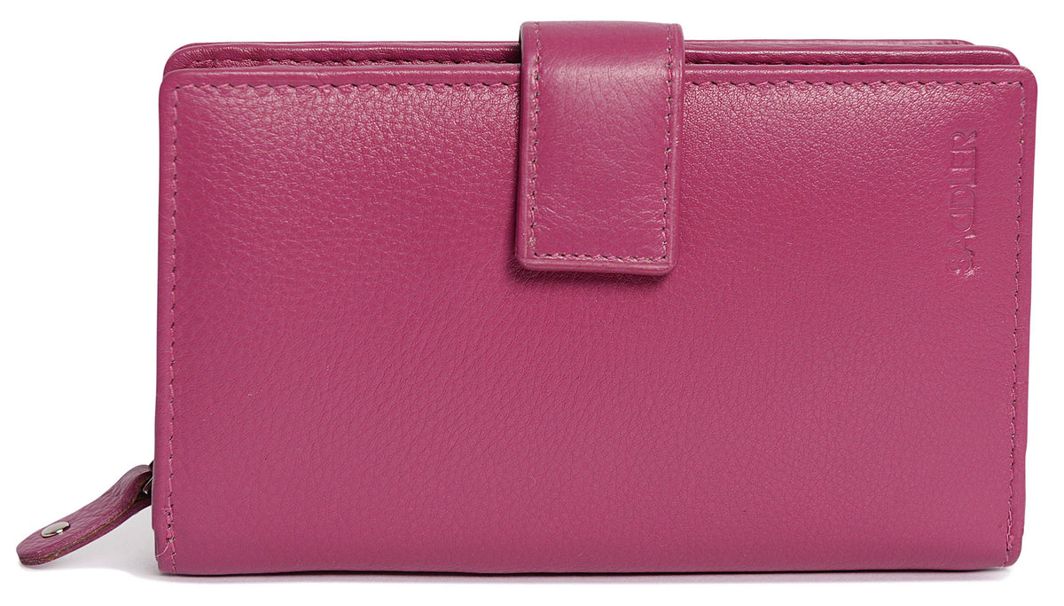 Mid-Size Leather Purse Wallet "Holly", Handmade by Saddler | RFID Protected & Gift Boxed