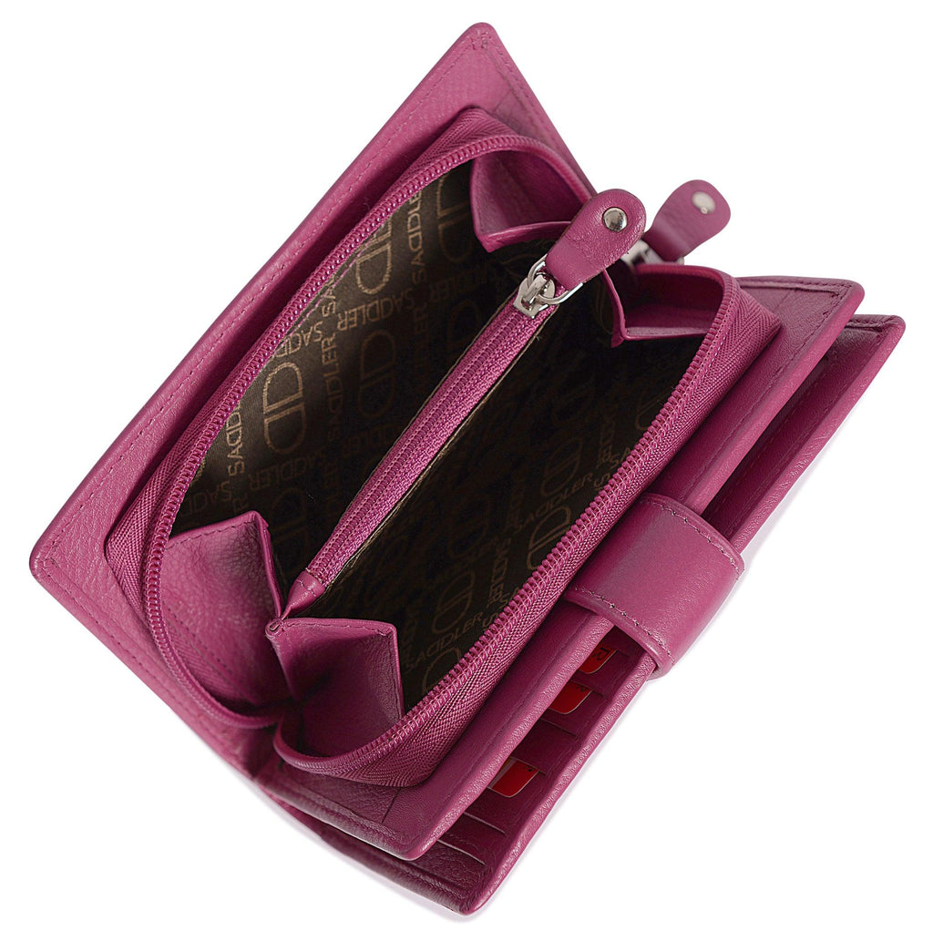 Mid-Size Leather Purse Wallet "Holly", Handmade by Saddler | RFID Protected & Gift Boxed