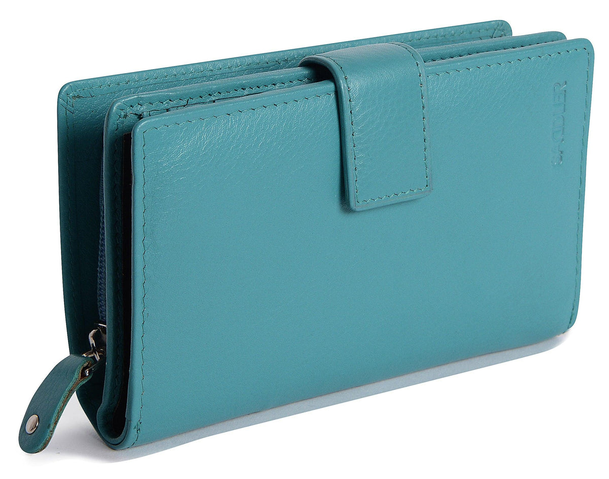 Mid-Size Leather Purse Wallet "Holly", Handmade by Saddler | RFID Protected & Gift Boxed