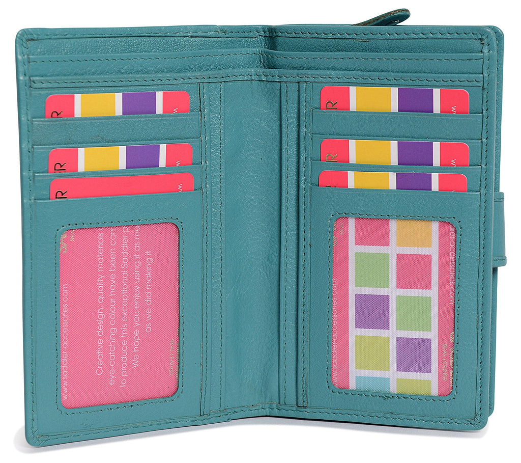 Mid-Size Leather Purse Wallet "Holly", Handmade by Saddler | RFID Protected & Gift Boxed