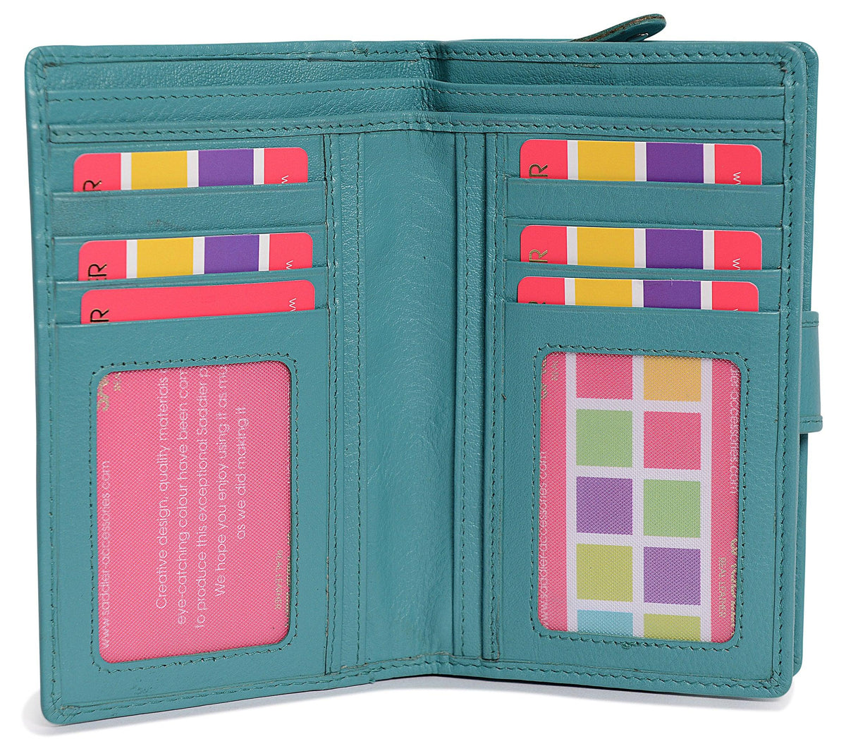 Mid-Size Leather Purse Wallet "Holly", Handmade by Saddler | RFID Protected & Gift Boxed