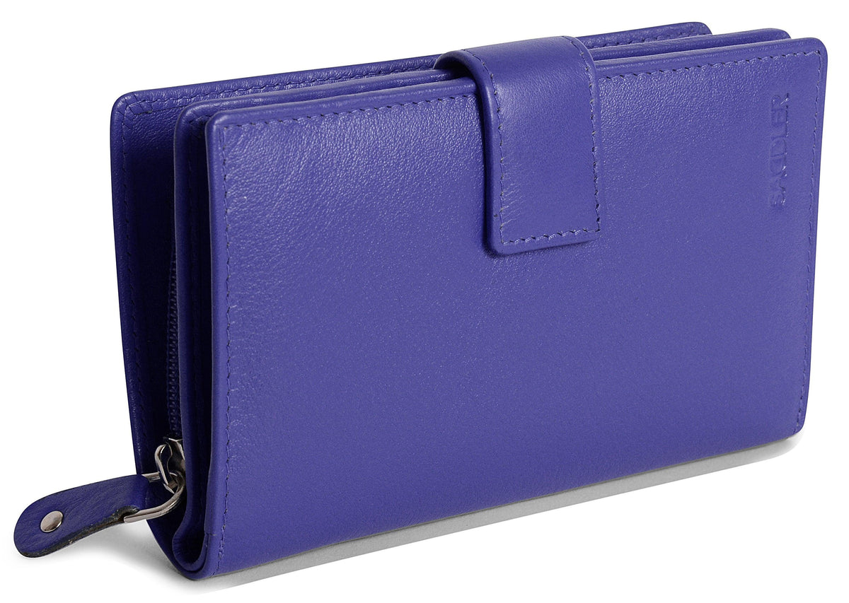 Mid-Size Leather Purse Wallet "Holly", Handmade by Saddler | RFID Protected & Gift Boxed