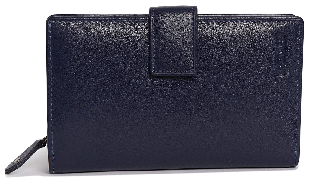 Mid-Size Leather Purse Wallet "Holly", Handmade by Saddler | RFID Protected & Gift Boxed