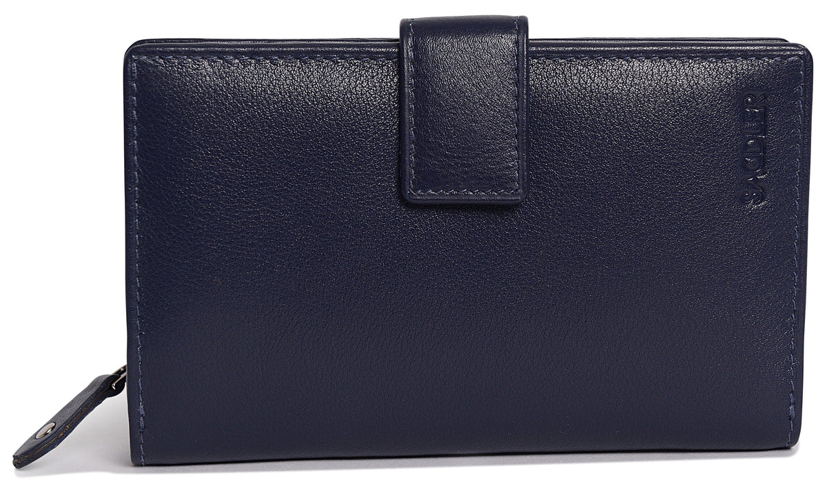 Mid-Size Leather Purse Wallet "Holly", Handmade by Saddler | RFID Protected & Gift Boxed
