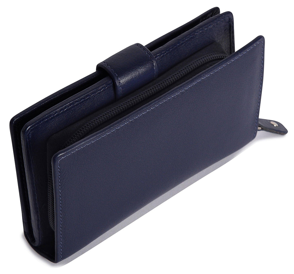 Mid-Size Leather Purse Wallet "Holly", Handmade by Saddler | RFID Protected & Gift Boxed
