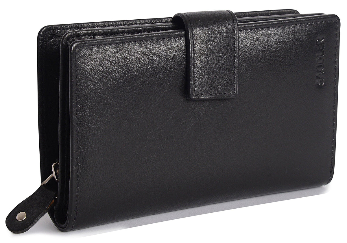 Mid-Size Leather Purse Wallet "Holly", Handmade by Saddler | RFID Protected & Gift Boxed
