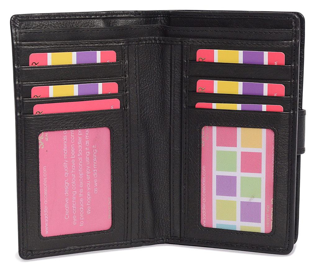 Mid-Size Leather Purse Wallet "Holly", Handmade by Saddler | RFID Protected & Gift Boxed