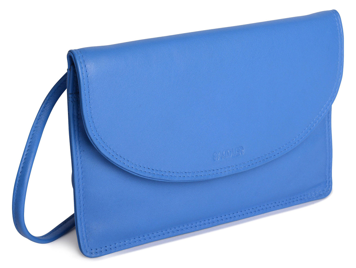 SADDLER ISABELLE Leather Slimline Crossbody Bag, Adjustable Strap, Multiple Pockets, Magnetic Closure, RFID Protected