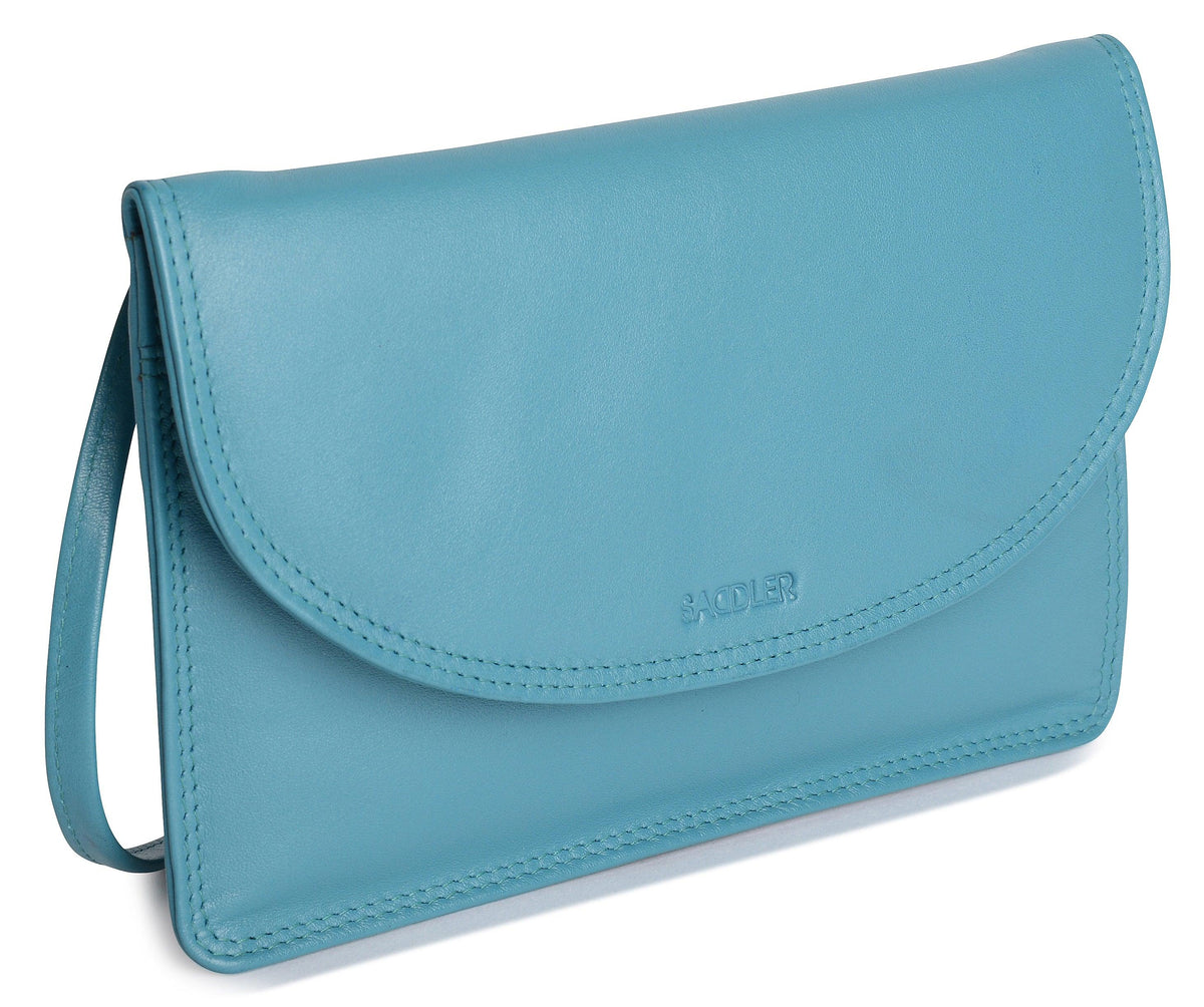 SADDLER ISABELLE Leather Slimline Crossbody Bag, Adjustable Strap, Multiple Pockets, Magnetic Closure, RFID Protected