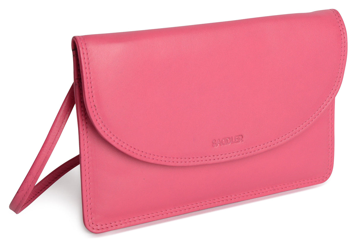 SADDLER ISABELLE Leather Slimline Crossbody Bag, Adjustable Strap, Multiple Pockets, Magnetic Closure, RFID Protected