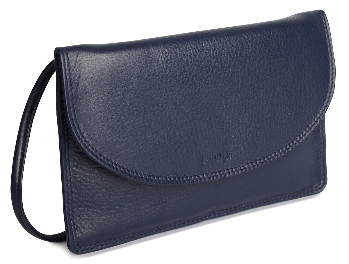 SADDLER ISABELLE Leather Slimline Crossbody Bag, Adjustable Strap, Multiple Pockets, Magnetic Closure, RFID Protected