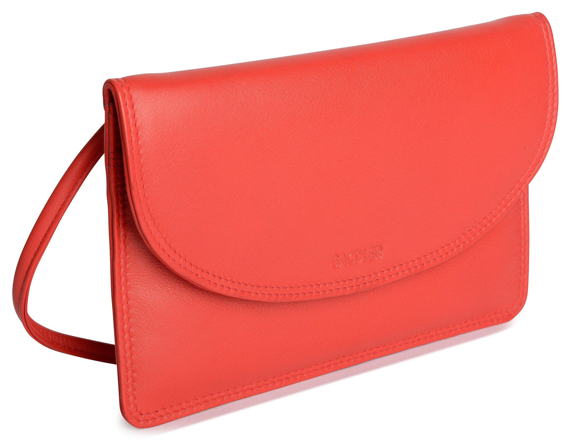 SADDLER ISABELLE Leather Slimline Crossbody Bag, Adjustable Strap, Multiple Pockets, Magnetic Closure, RFID Protected
