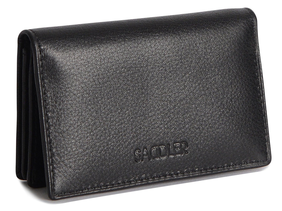 SADDLER JESSICA Leather Credit Card Holder with RFID Protection, 2 Sections and ID Window