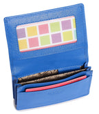 SADDLER JESSICA Leather Credit Card Holder with RFID Protection, 2 Sections and ID Window
