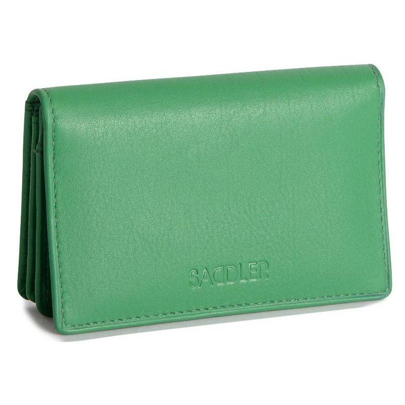 SADDLER JESSICA Leather Credit Card Holder with RFID Protection, 2 Sections and ID Window