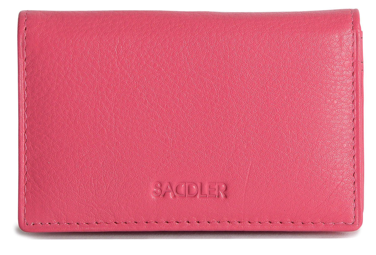 SADDLER JESSICA Leather Credit Card Holder with RFID Protection, 2 Sections and ID Window