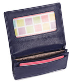 SADDLER JESSICA Leather Credit Card Holder with RFID Protection, 2 Sections and ID Window