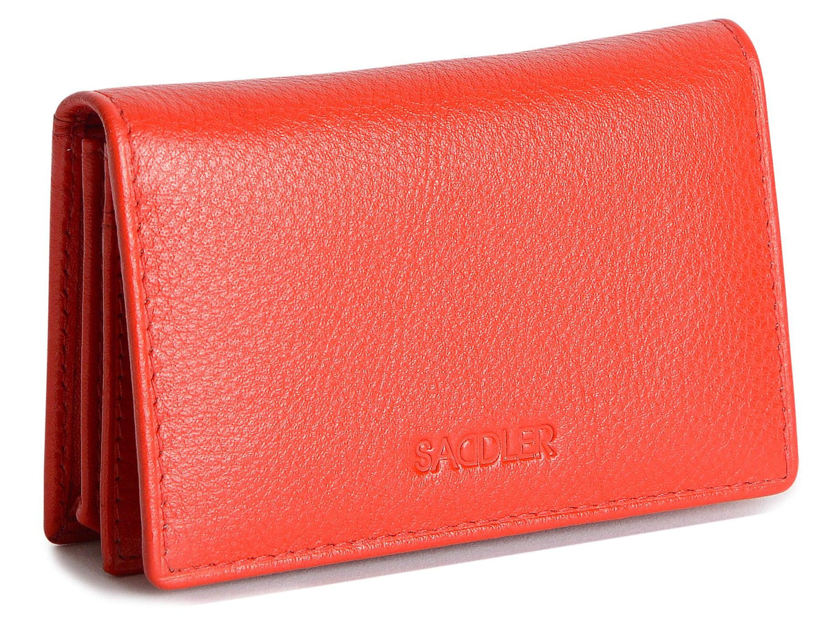 SADDLER JESSICA Leather Credit Card Holder with RFID Protection, 2 Sections and ID Window