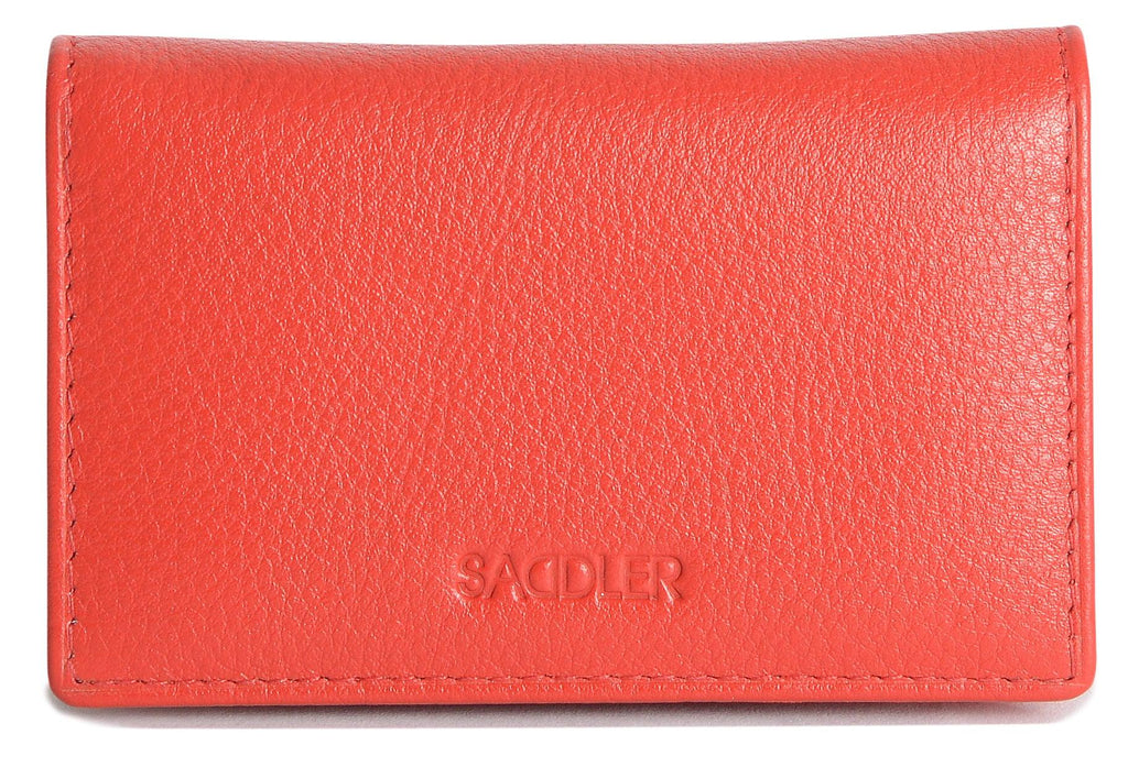 SADDLER JESSICA Leather Credit Card Holder with RFID Protection, 2 Sections and ID Window